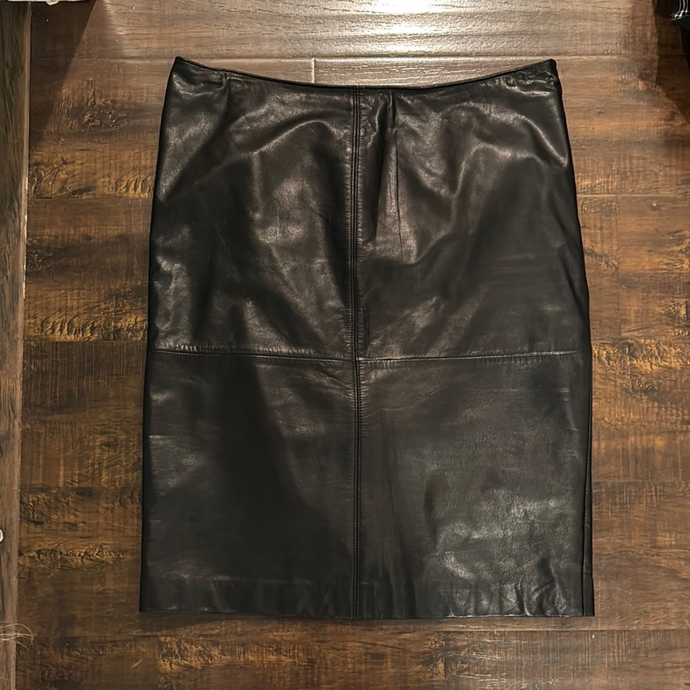 Ann Taylor Faux Black Leather Skirt